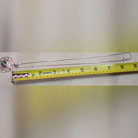 NATURAL MYSTIC TOPAZ 925 PENDANT ON A STERLING SILVER 925 BOX CHAIN 18 INCHES - Picture 4 of 6